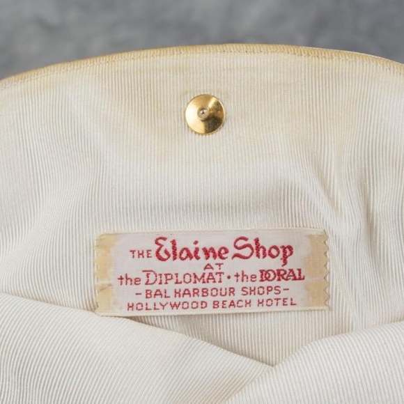 Vintage White Vinyl Clutch Handbag Clasp Elaine - Picture 3 of 7